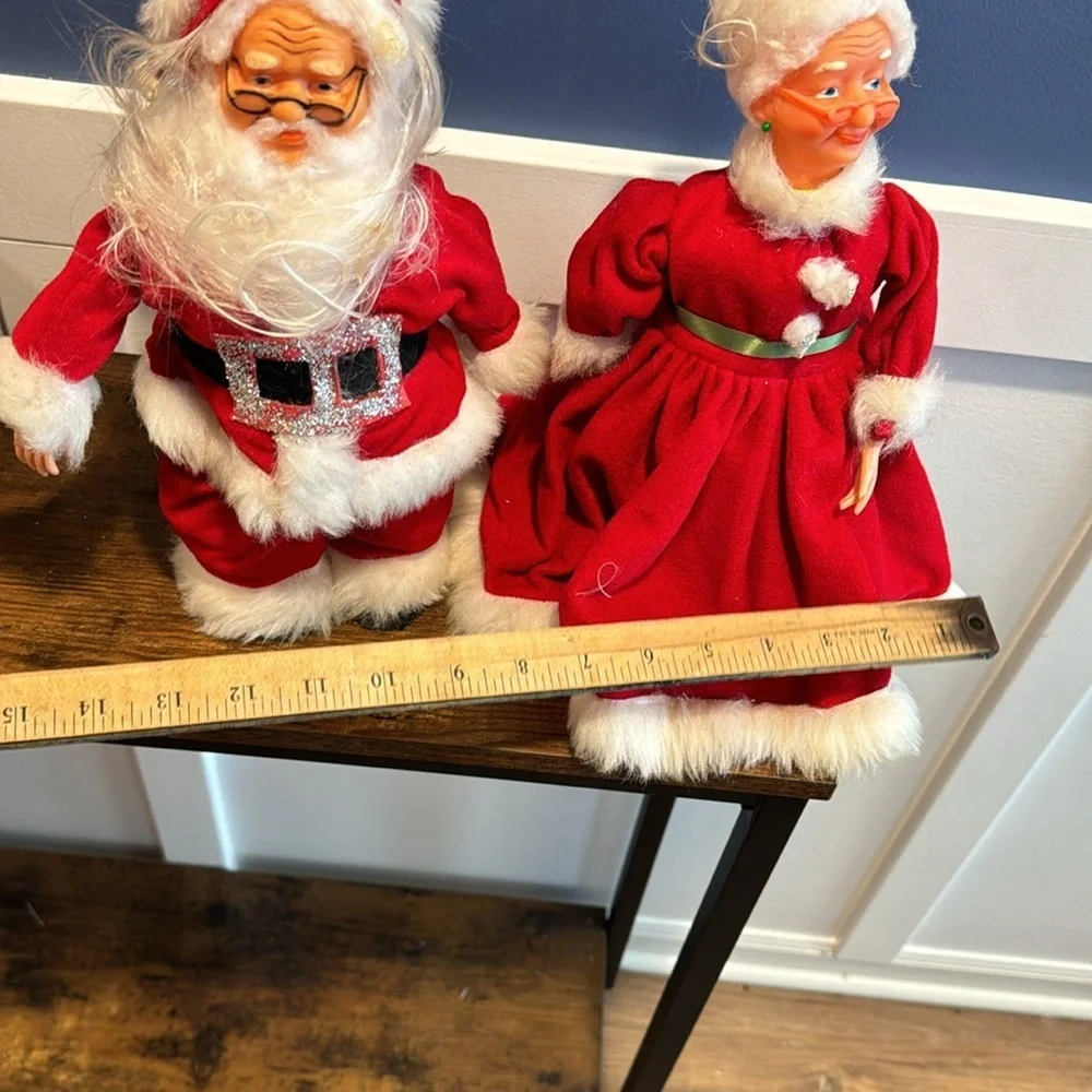 Vintage Santa & Mrs Claus Figurines Christmas Handmade Made Of Soap Bottles
